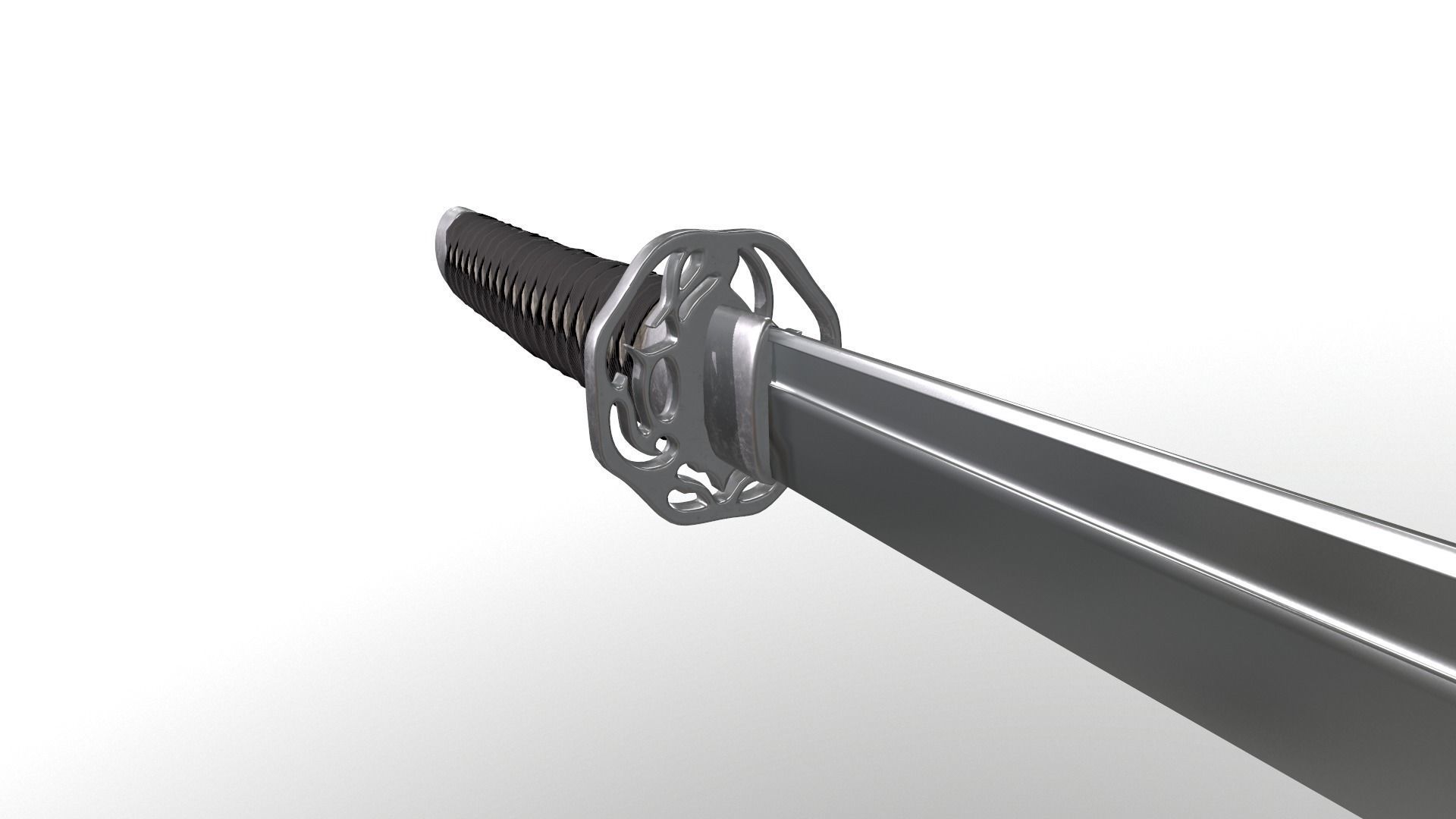 Katana samurai sword 3D model_6