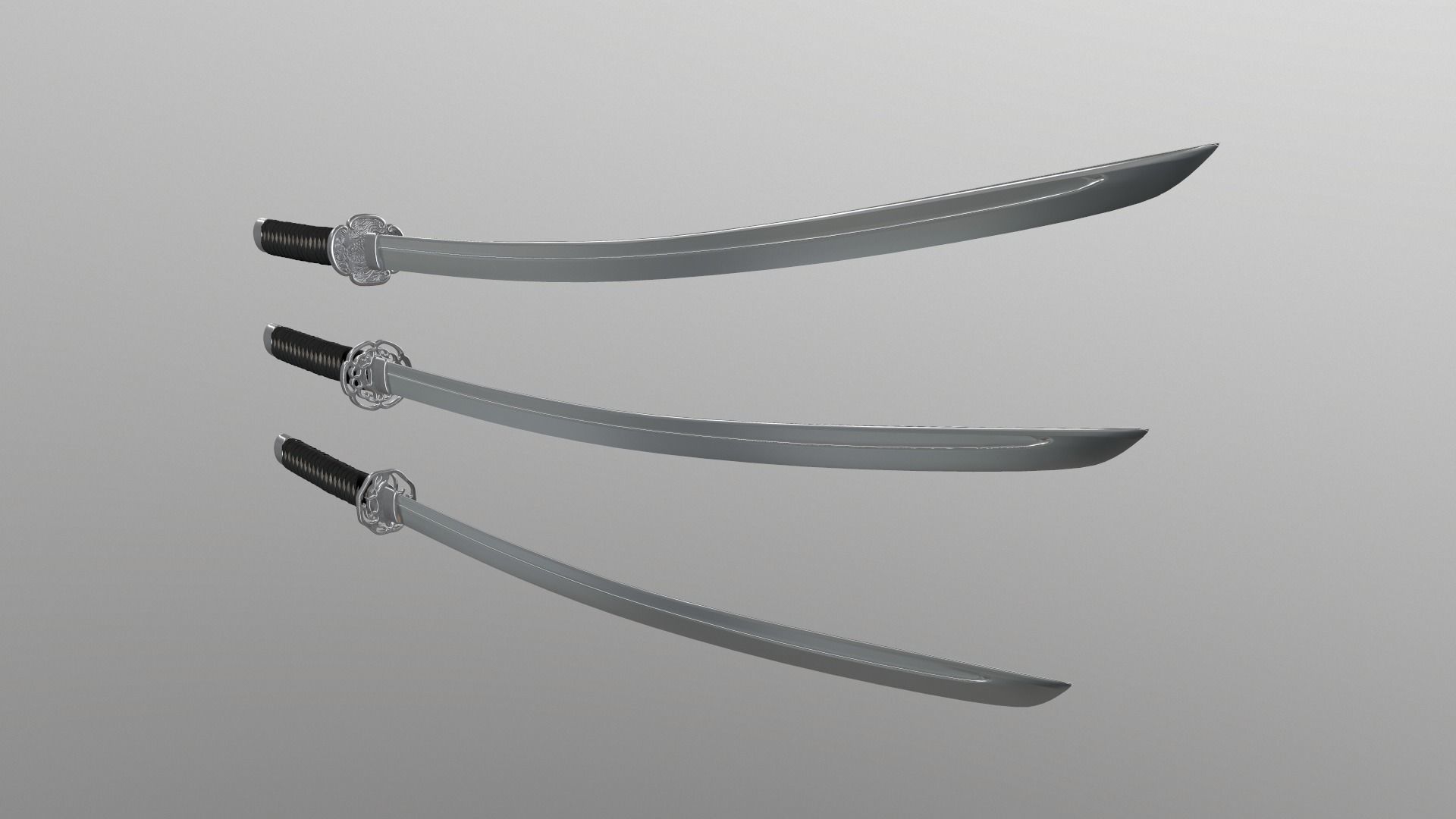 Katana samurai sword 3D model_9