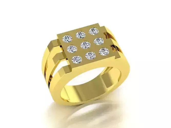 Men Diamond Jewelry Ring 3D print model