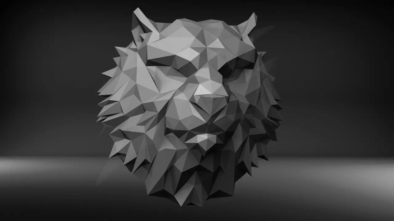 Low Poly Tiger Bust 3D print model_0
