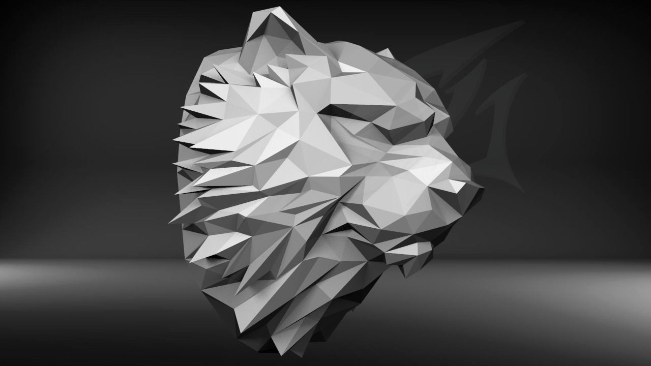 Low Poly Tiger Bust 3D print model_4