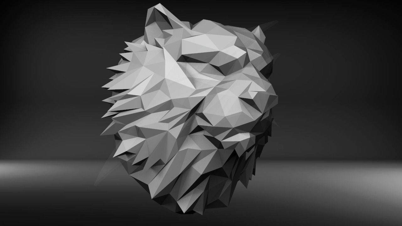 Low Poly Tiger Bust 3D print model_3