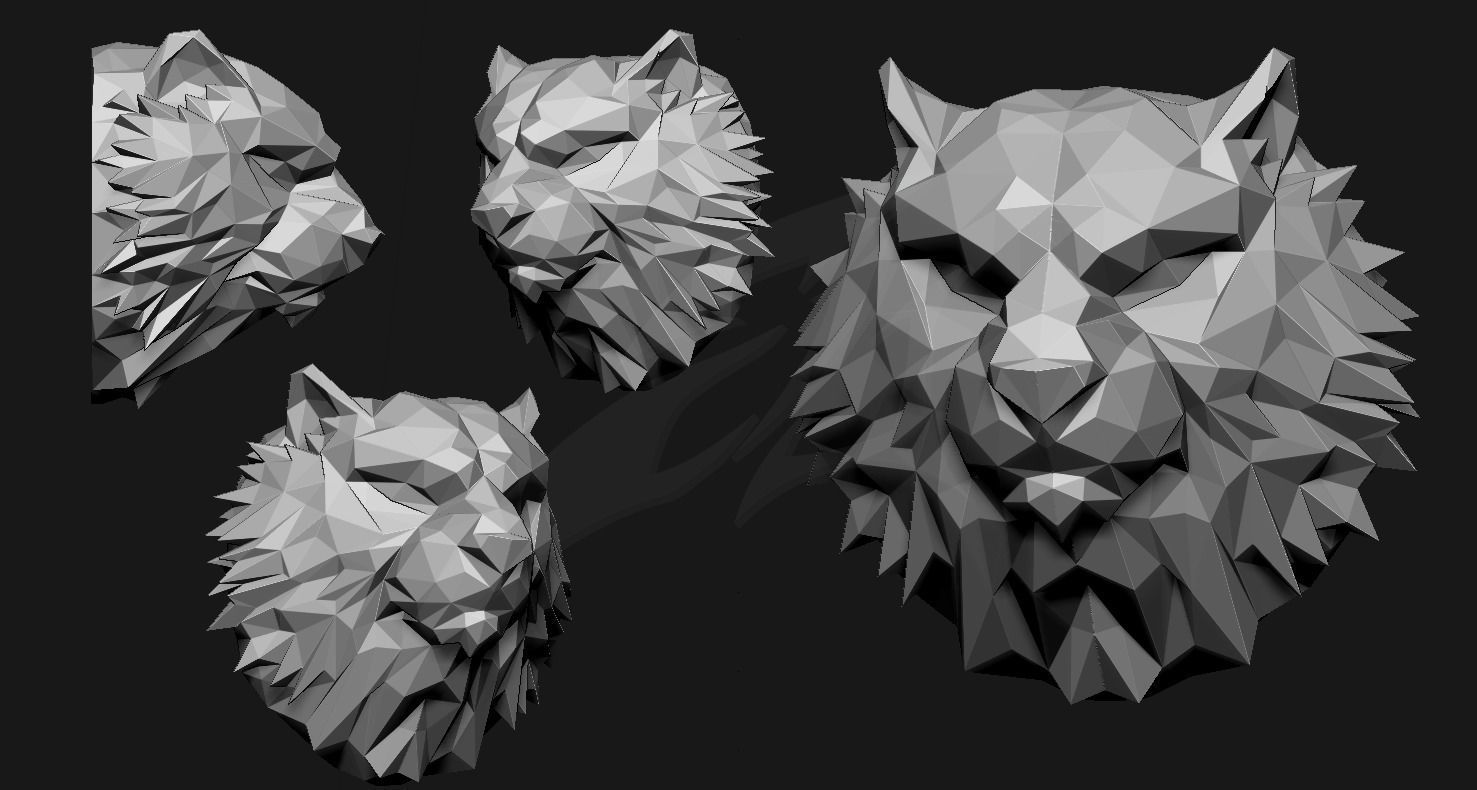 Low Poly Tiger Bust 3D print model_2