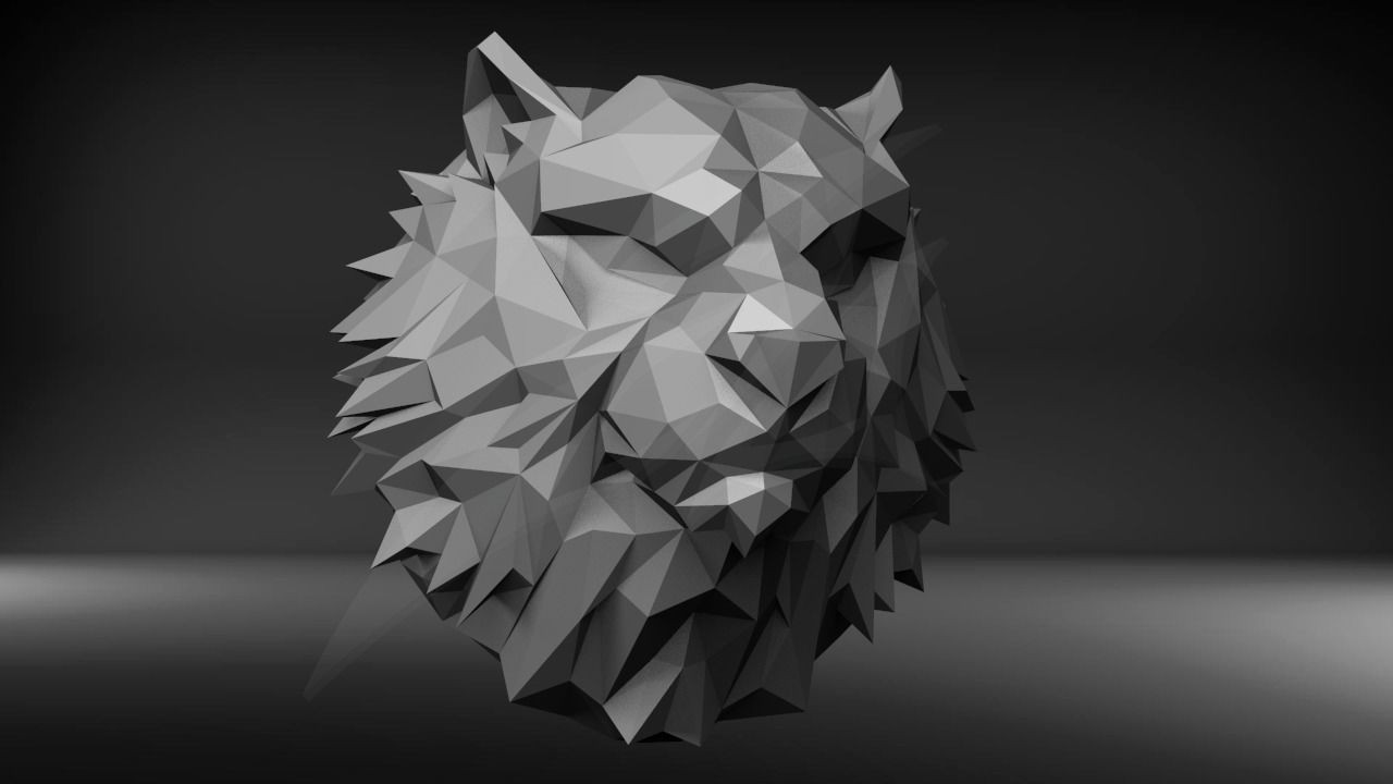Low Poly Tiger Bust 3D print model_1