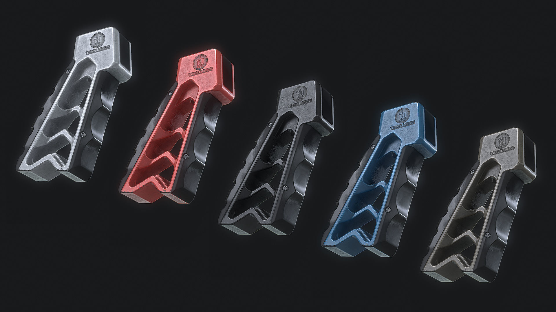 Tyrant Designs MOD PistolGrip Low-poly 3D model_3