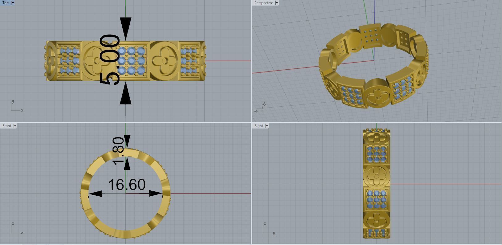 Women ring 3D print model_2