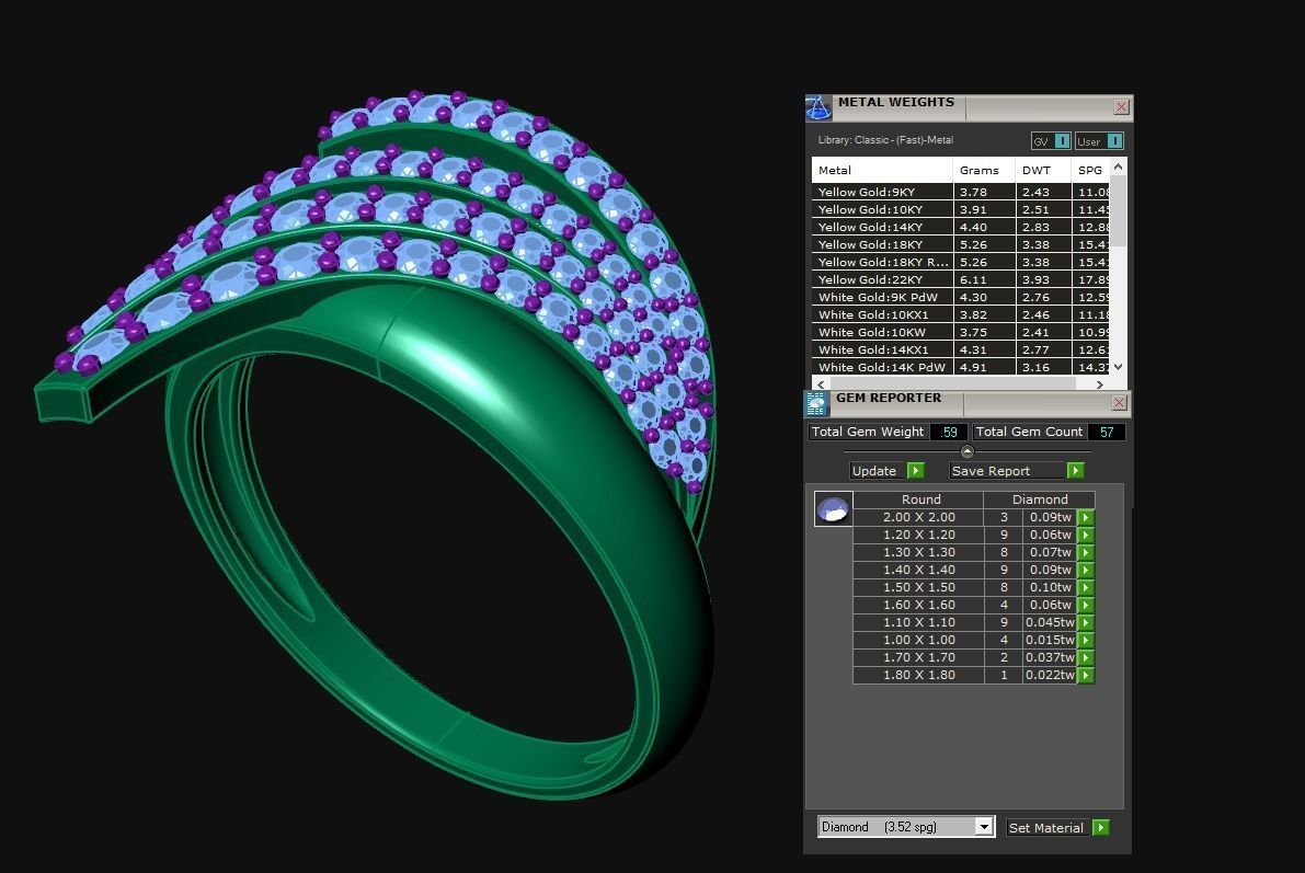 Diamond Jewelry Ring 3D print model_3