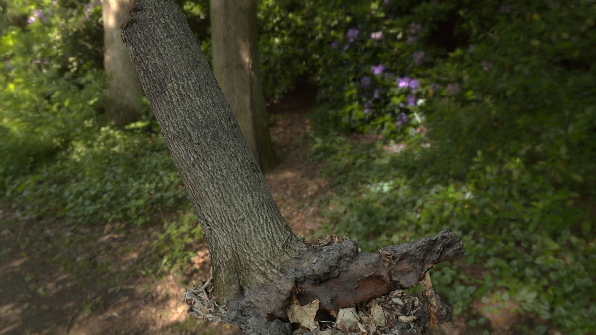 Leaning tree Low-poly 3D model_2