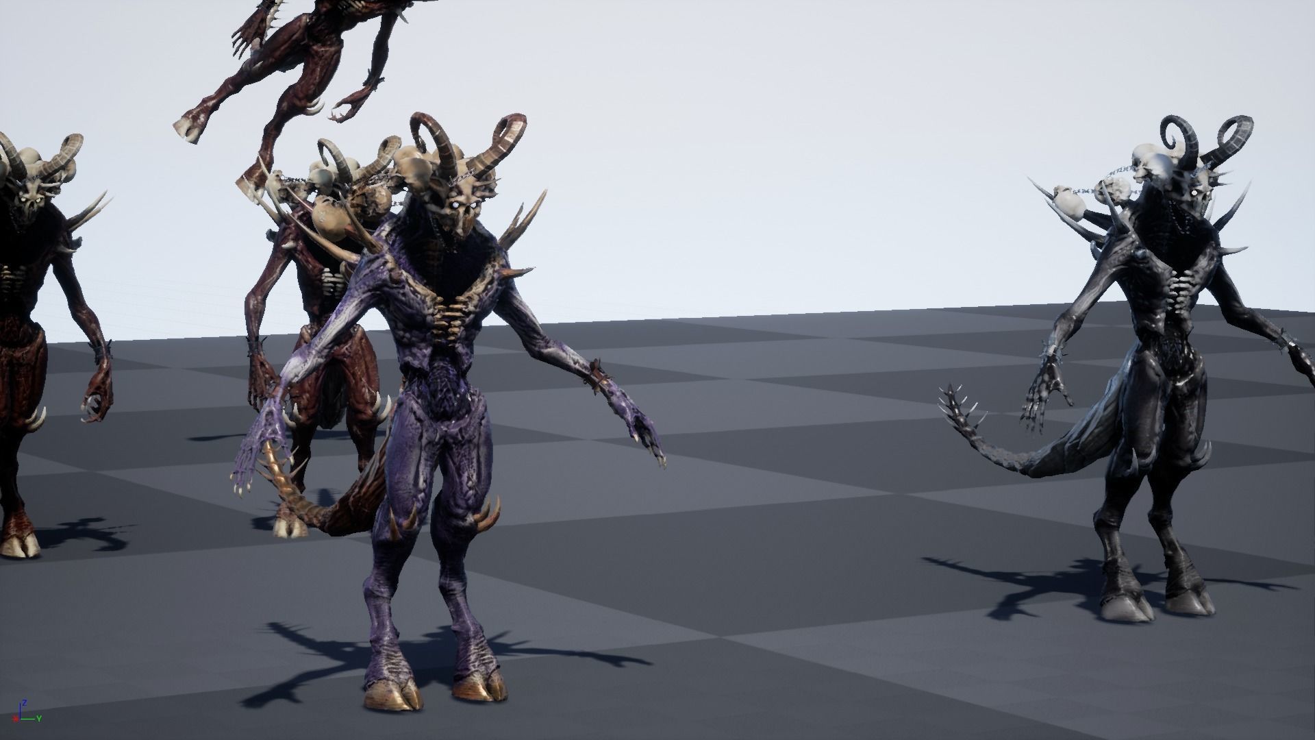 DemonHigh2 alien creature with horns and claws Low-poly 3D model_23