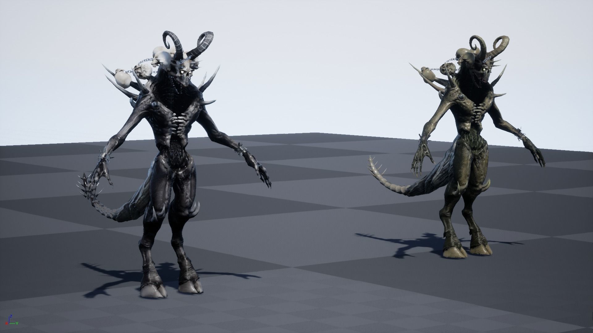 DemonHigh2 alien creature with horns and claws Low-poly 3D model_24