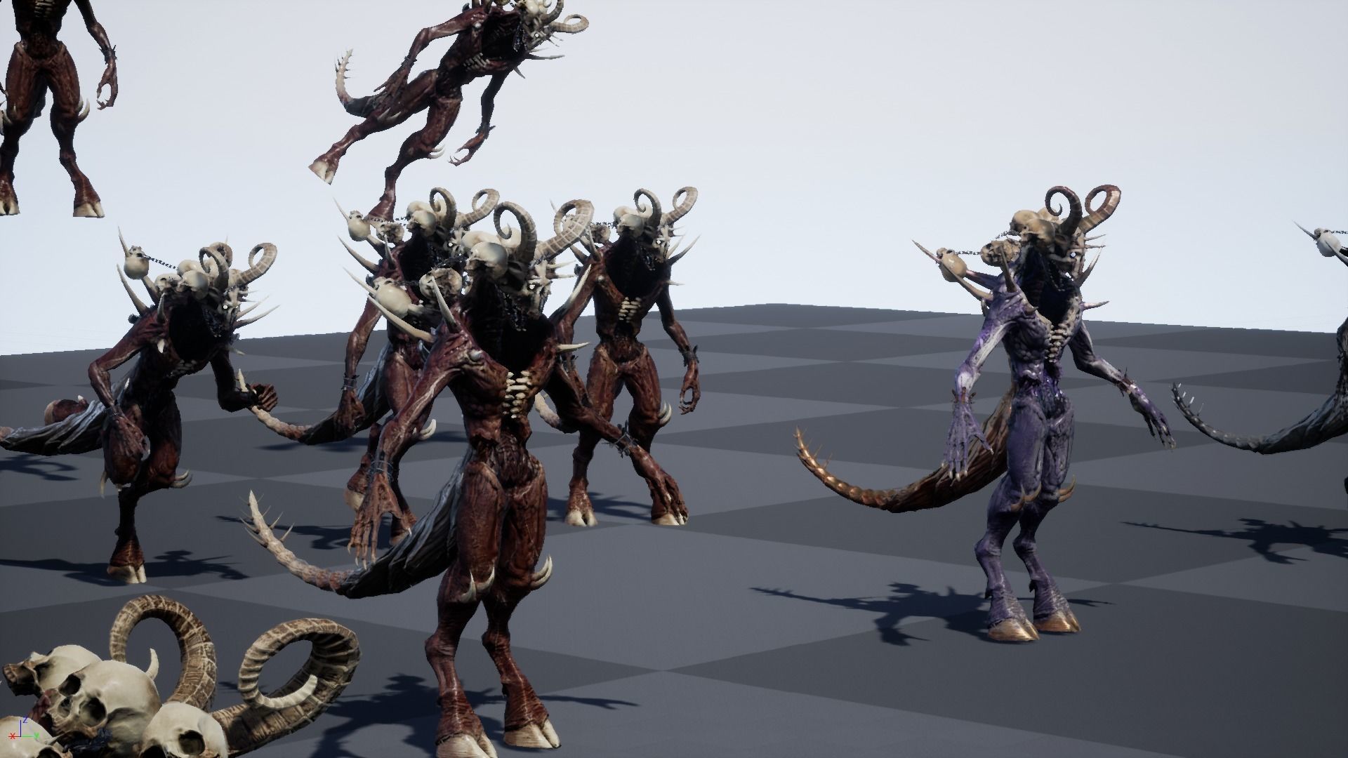 DemonHigh2 alien creature with horns and claws Low-poly 3D model_22