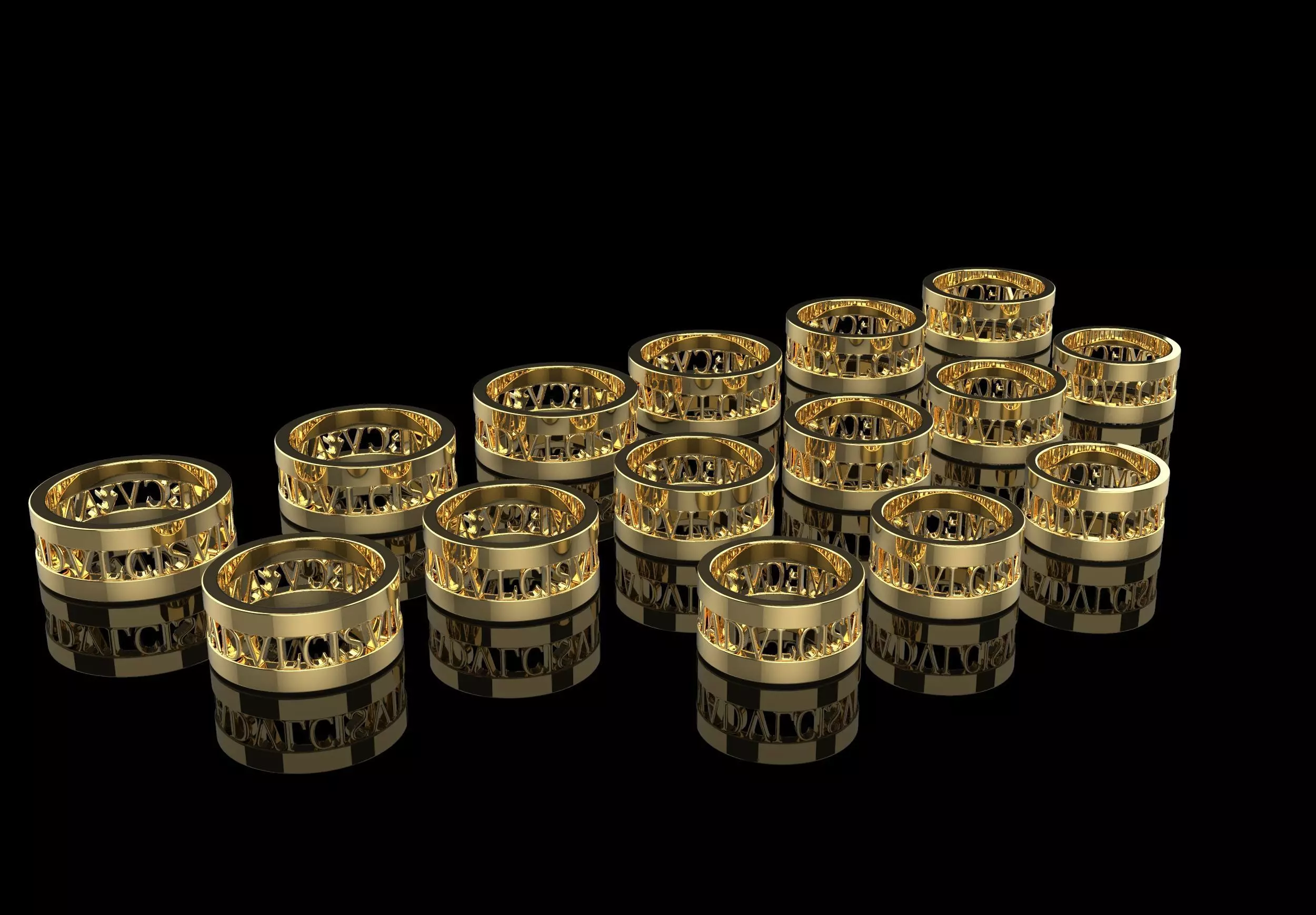 All size of Anima dulcis vivas mecum written ring 3D print model_0