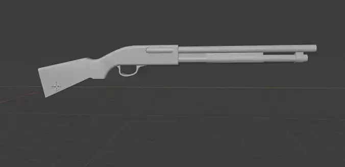 Simple Pump Shotgun Mesh with texture