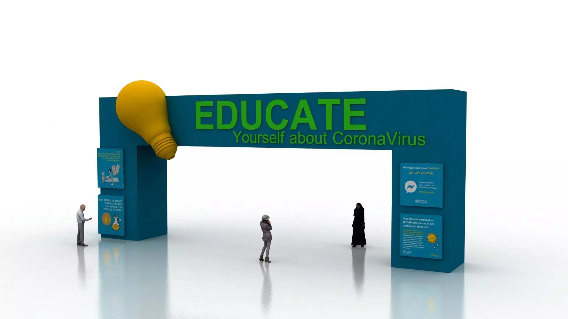 Huge ads Gate for Coronavirus-Tunal  Low-poly 3D model_1