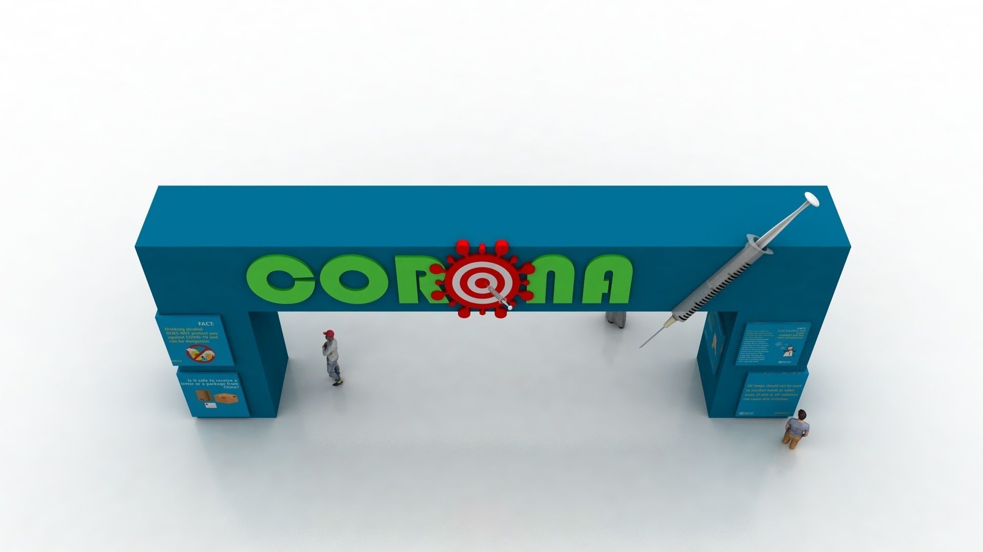 Huge ads Gate for Coronavirus-Tunal  Low-poly 3D model_18