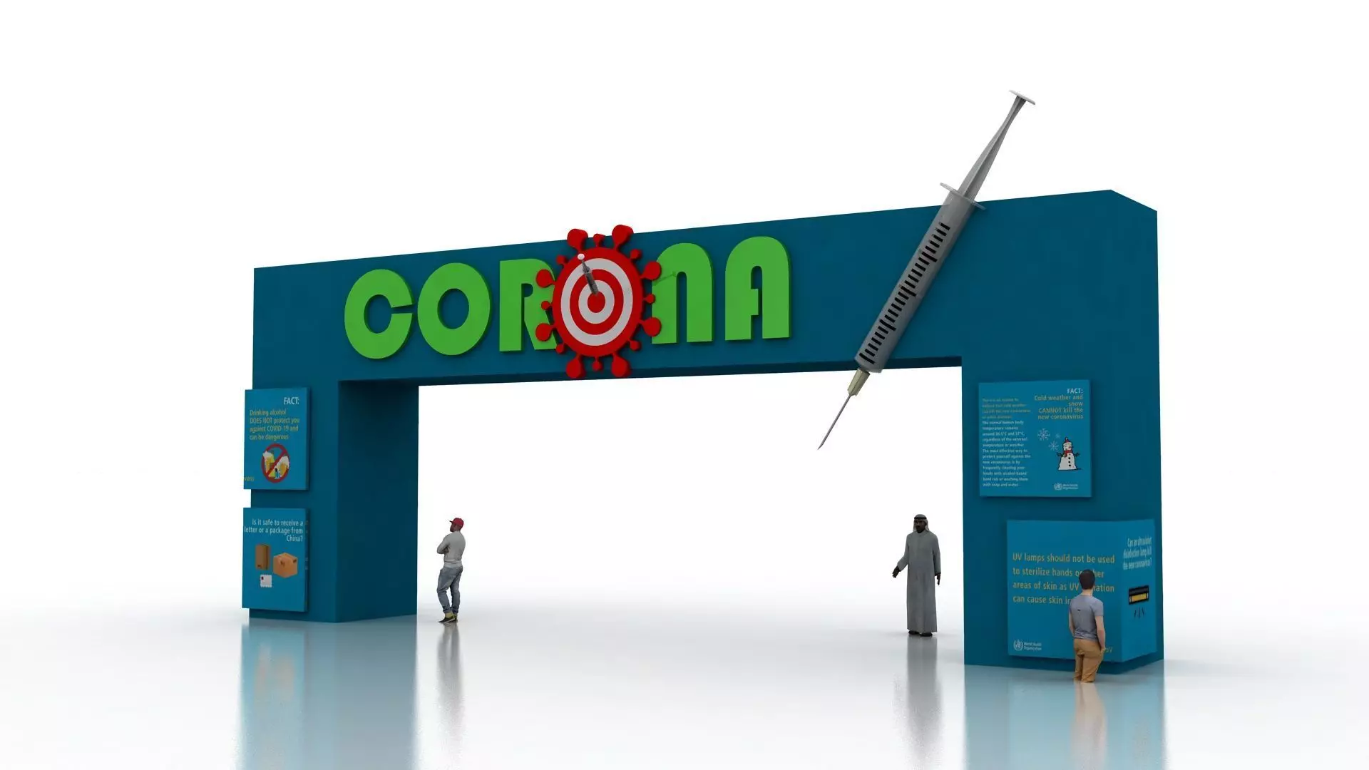 Huge ads Gate for Coronavirus-Tunal  Low-poly 3D model_2