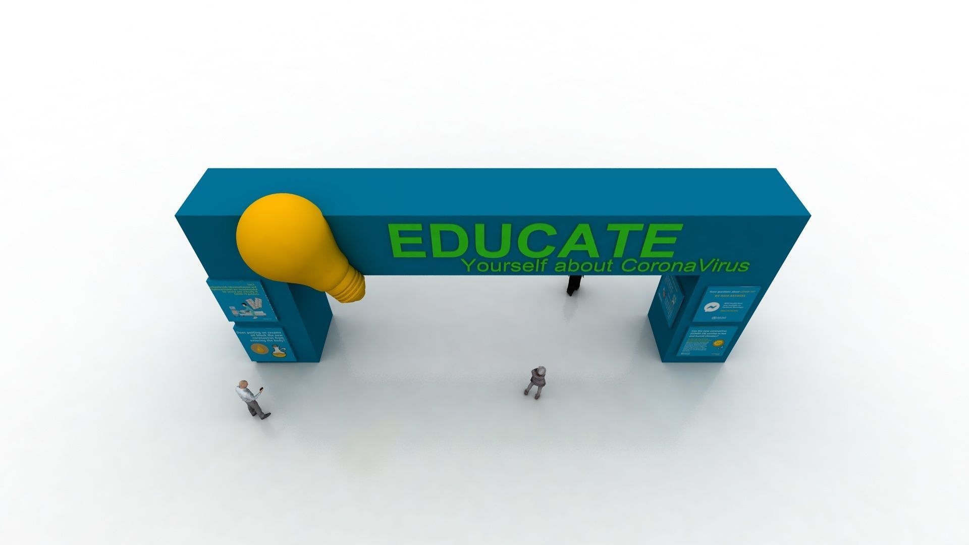 Huge ads Gate for Coronavirus-Tunal  Low-poly 3D model_17