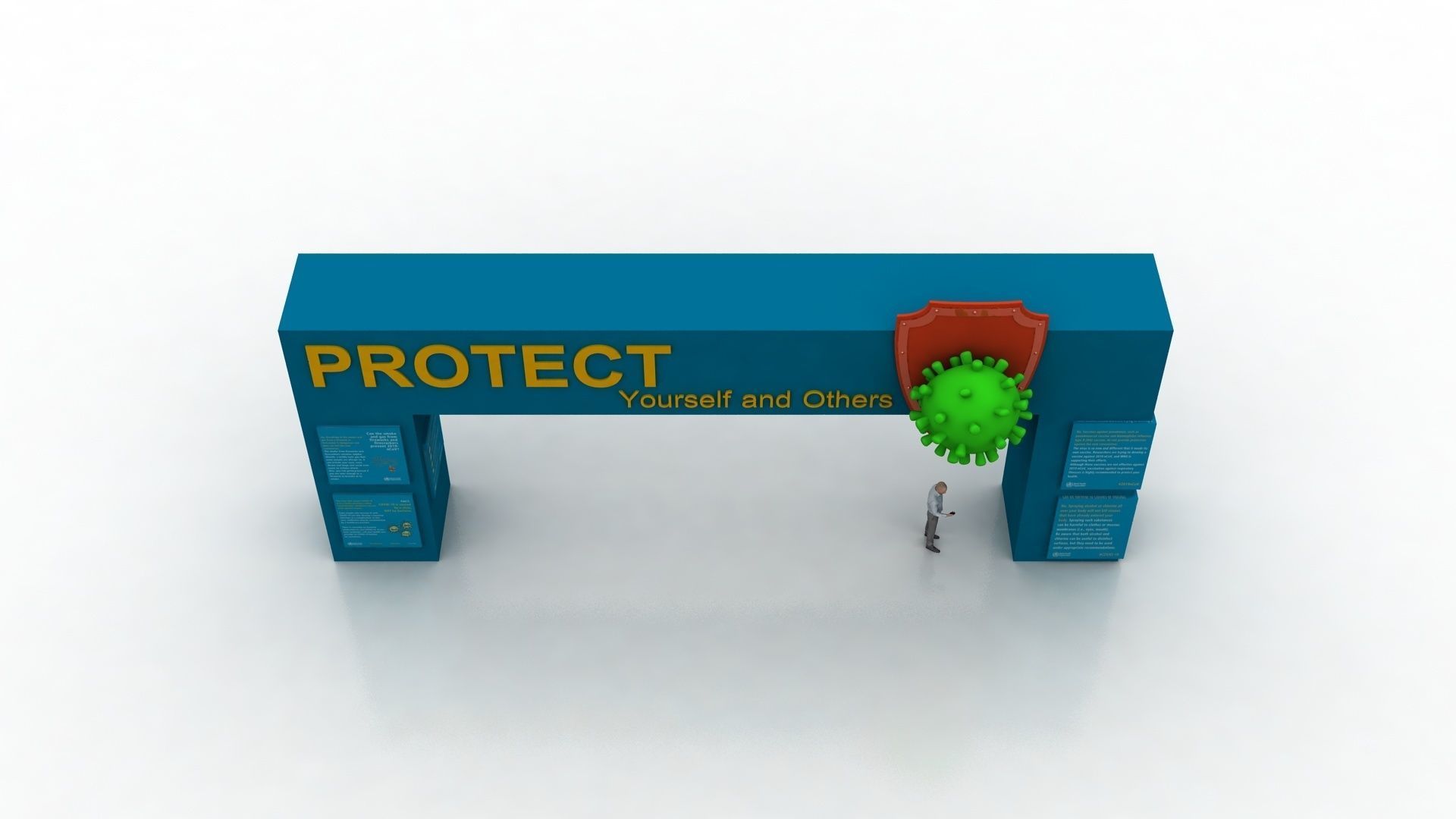 Huge ads Gate for Coronavirus-Tunal  Low-poly 3D model_16