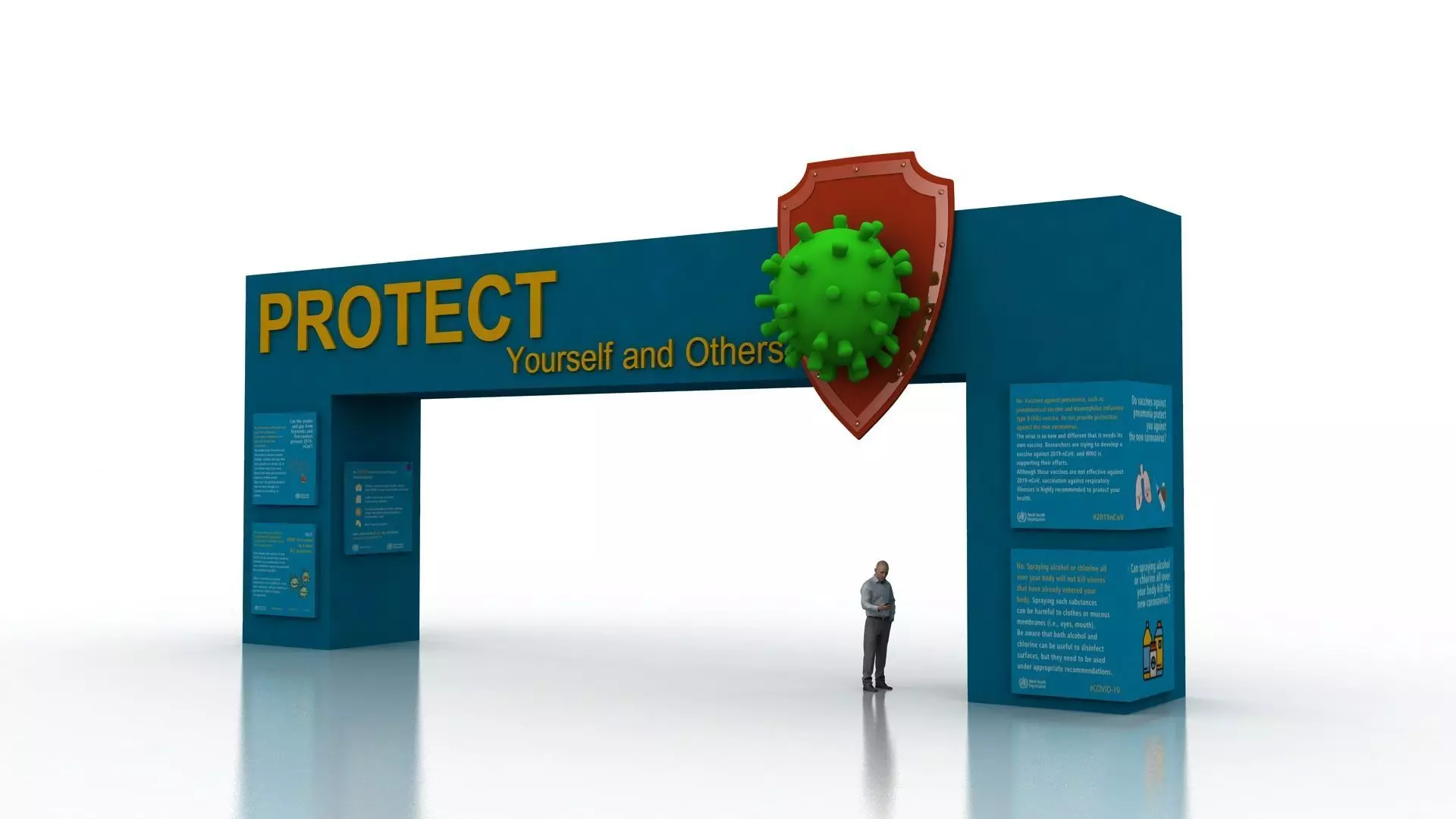 Huge ads Gate for Coronavirus-Tunal  Low-poly 3D model_0