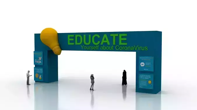 Huge ads Gate for Coronavirus-Tunal Low-poly 3D model