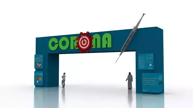 Huge ads Gate for Coronavirus-Tunal Low-poly 3D model