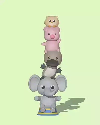 Animal Tower 3D print model