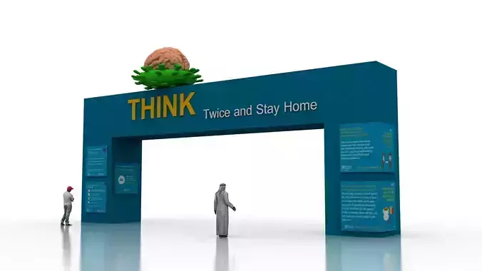 Huge ads Gate for Coronavirus-Tunal  Low-poly 3D model