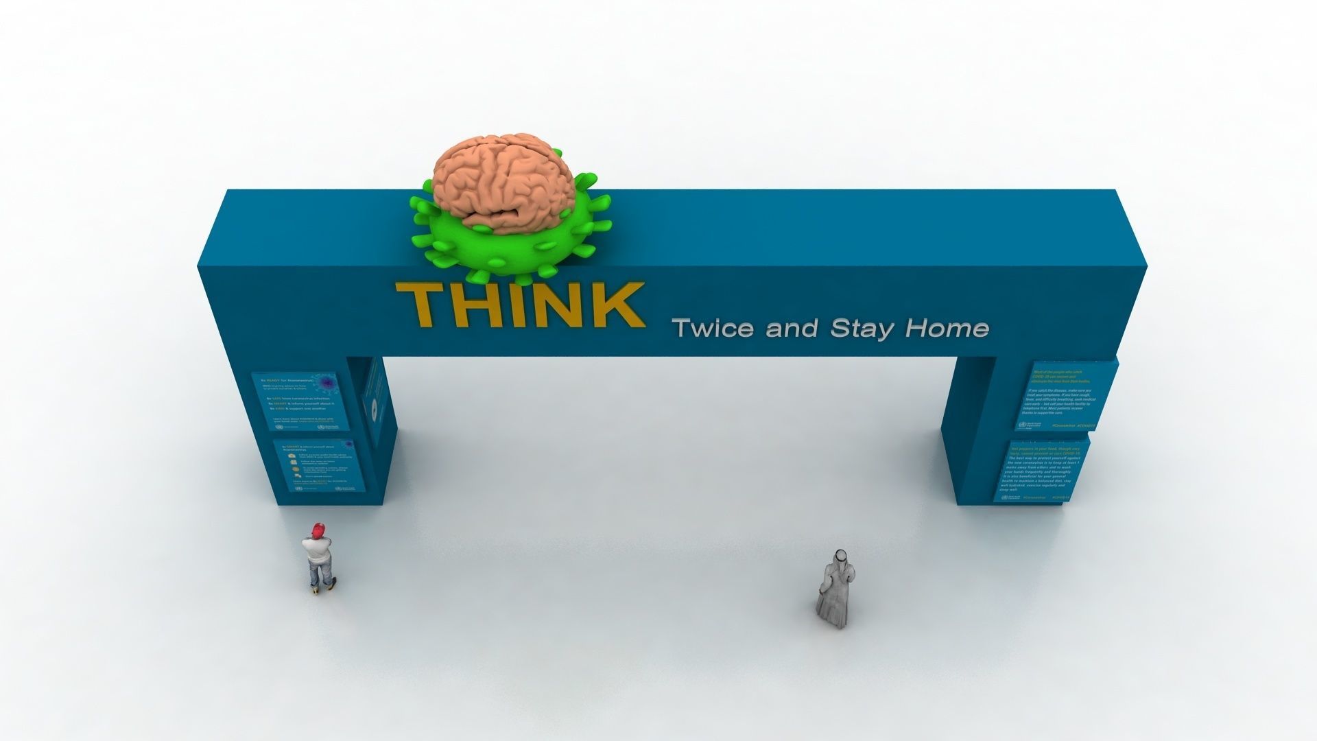 Huge ads Gate for Coronavirus-Tunal  Low-poly 3D model_2