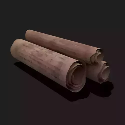 Scrolls Three Faded  Low-poly 3D model