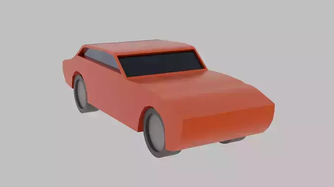 Low-Poly Car orange toy