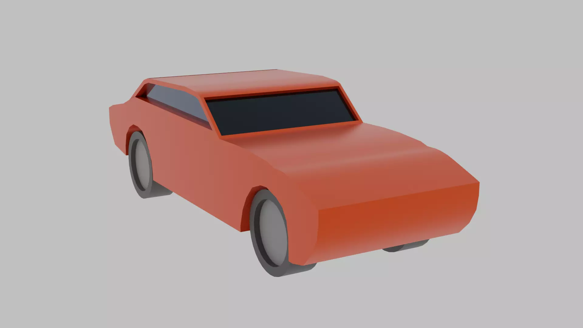 Low-Poly Car orange toy Low-poly 3D model_0