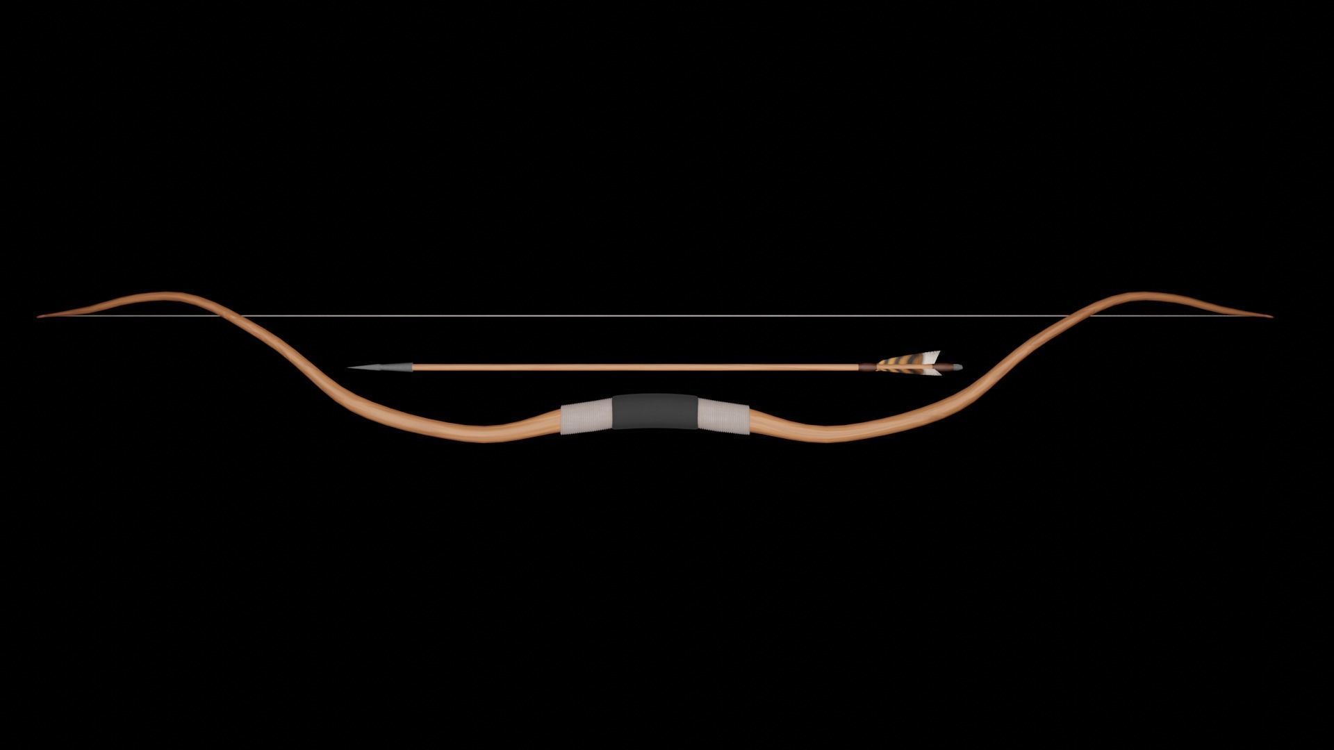 Recurve Bow Free 3D model_2