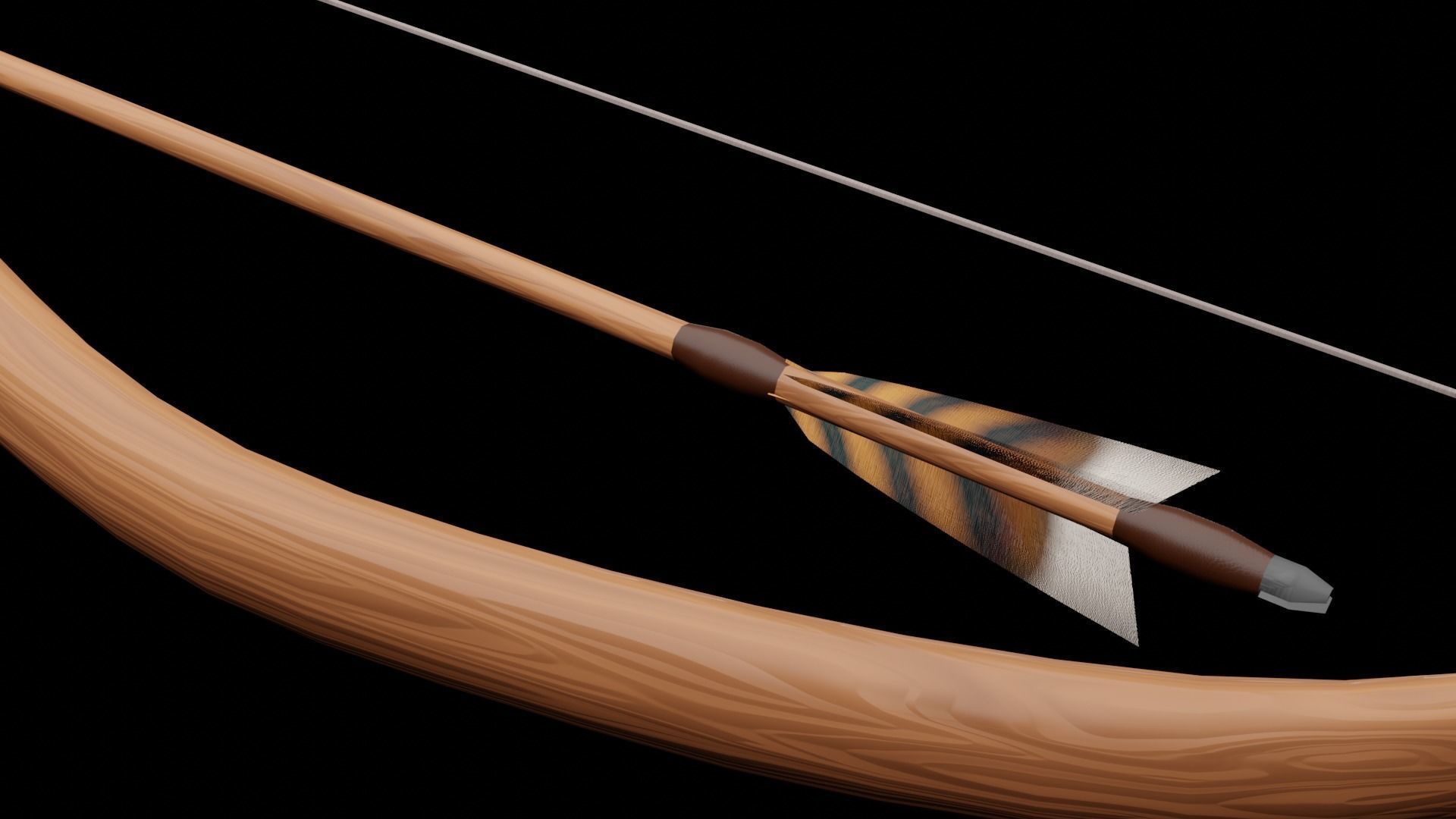 Recurve Bow Free 3D model_4