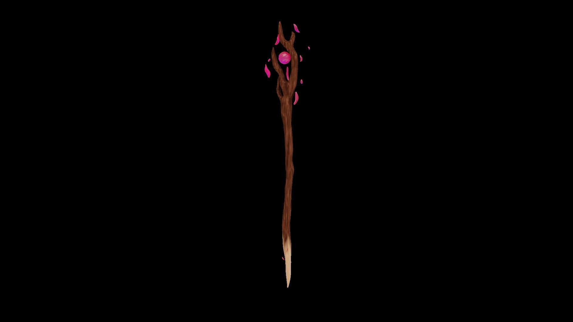 Magic Staff Animated Free 3D model_2