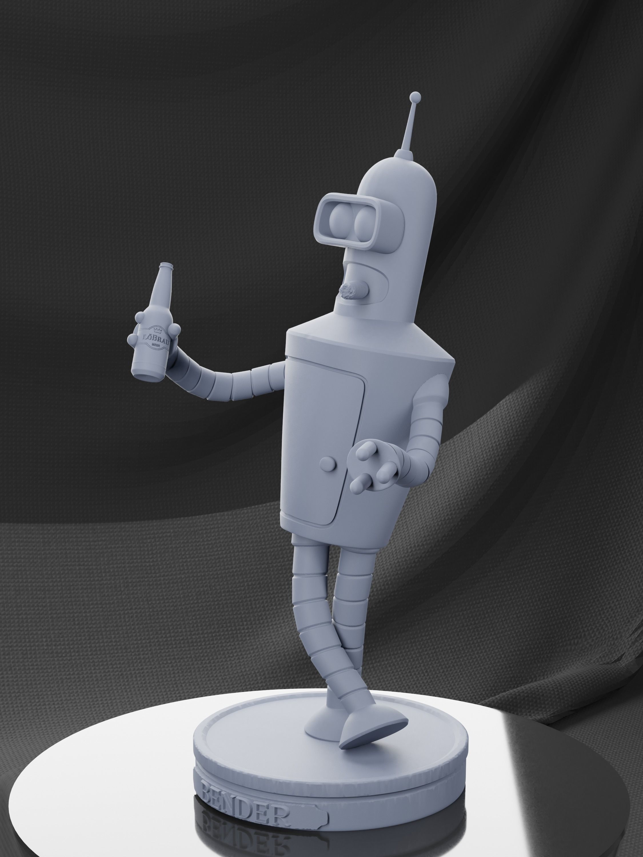 Bender Statue Futurama 3D print model_3
