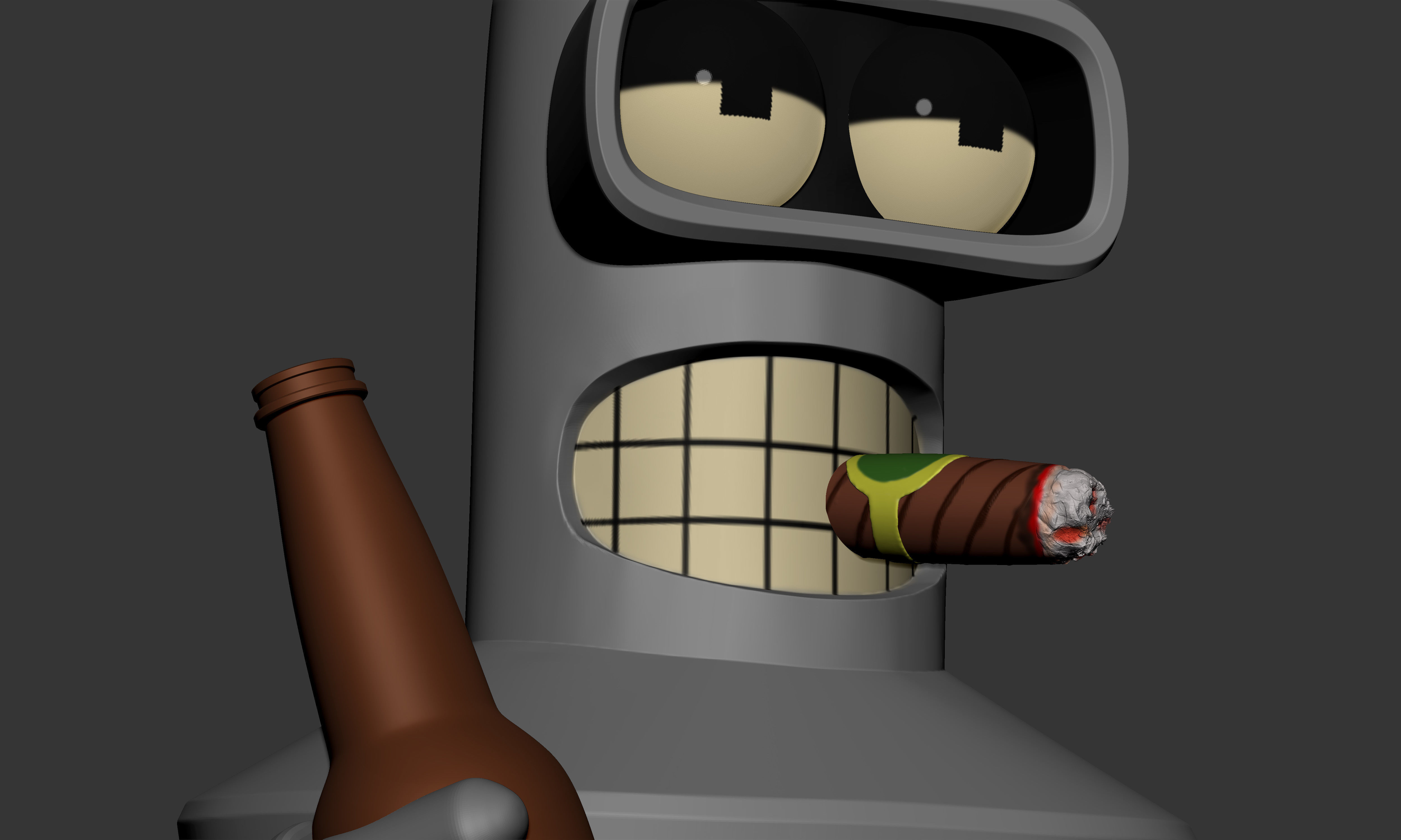 Bender Statue Futurama 3D print model_9