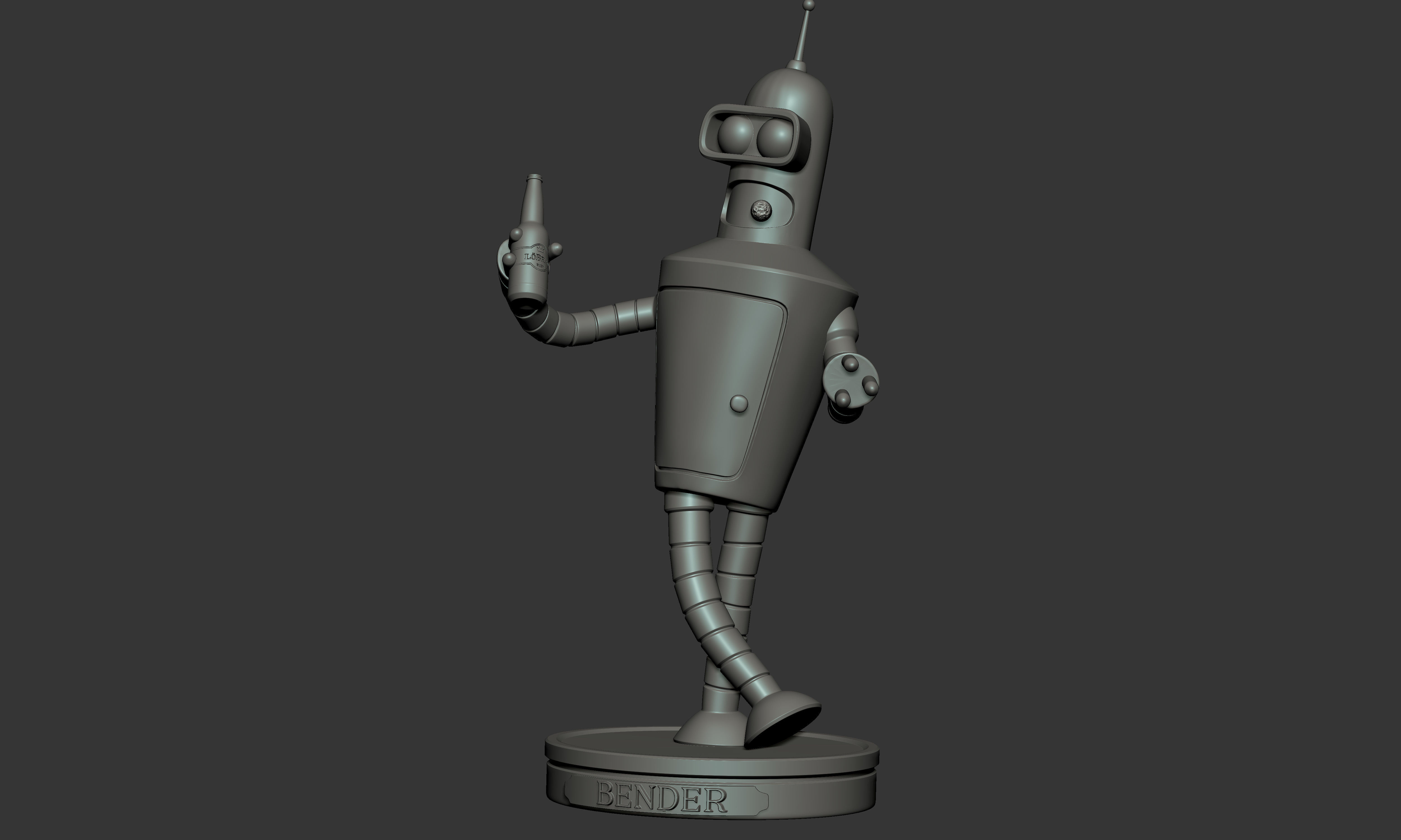 Bender Statue Futurama 3D print model_13