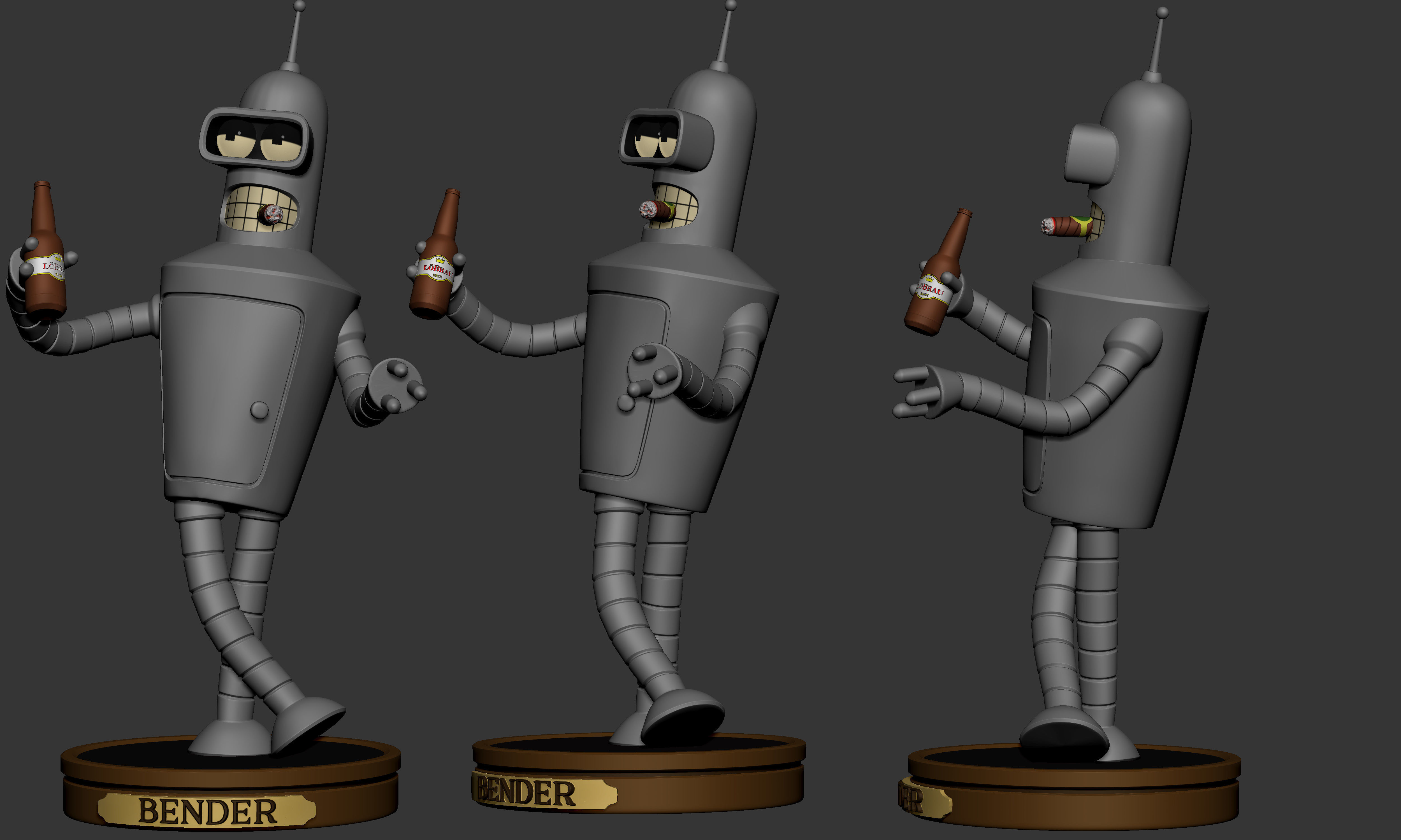 Bender Statue Futurama 3D print model_8