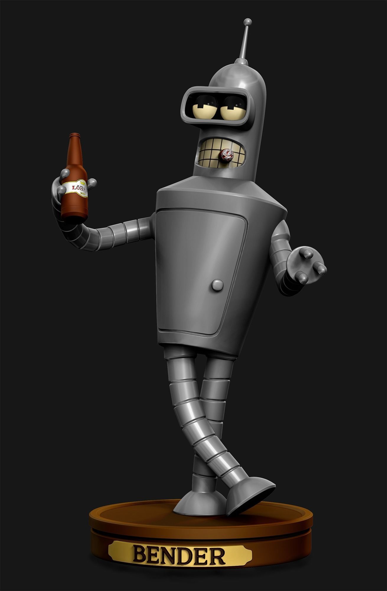 Bender Statue Futurama 3D print model_1