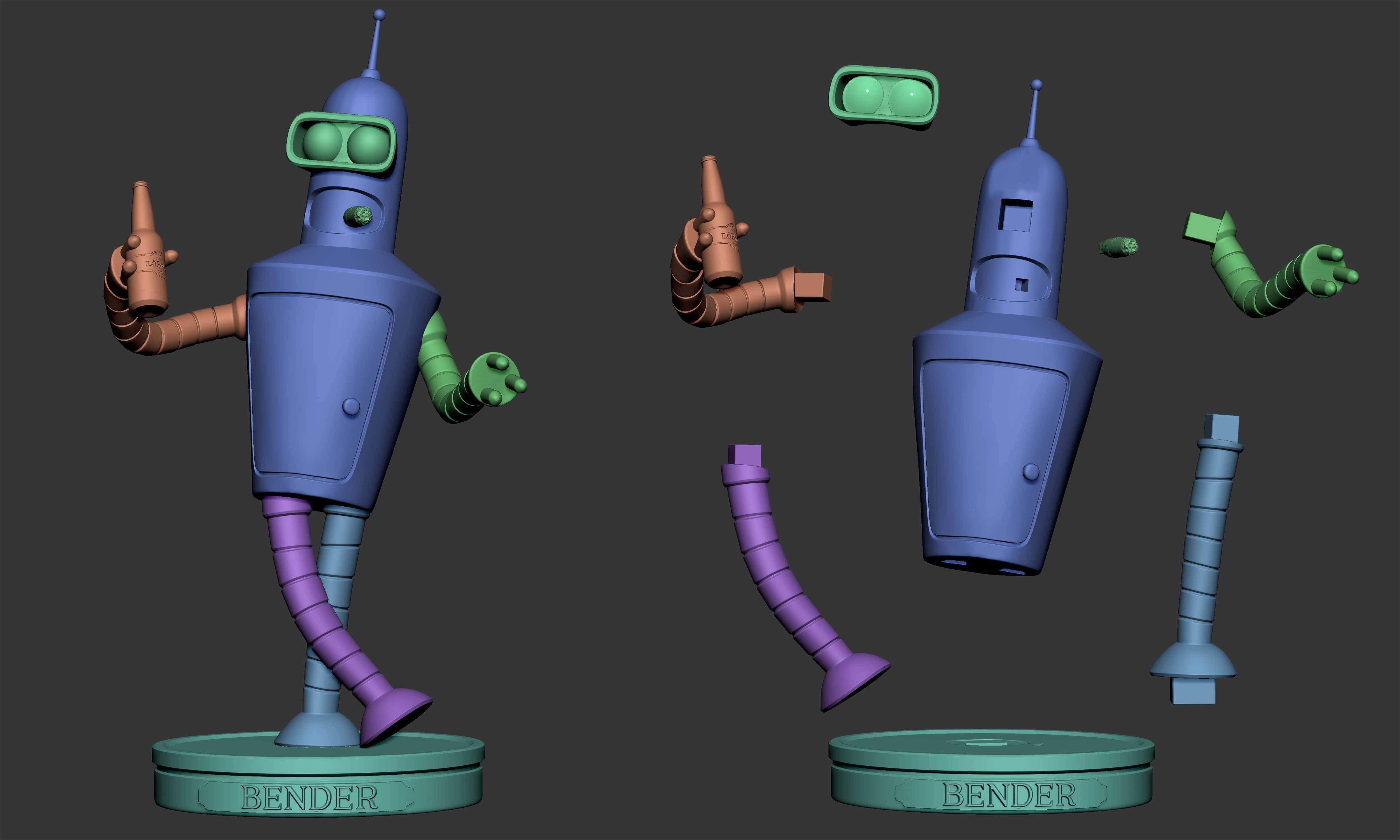Bender Statue Futurama 3D print model_6