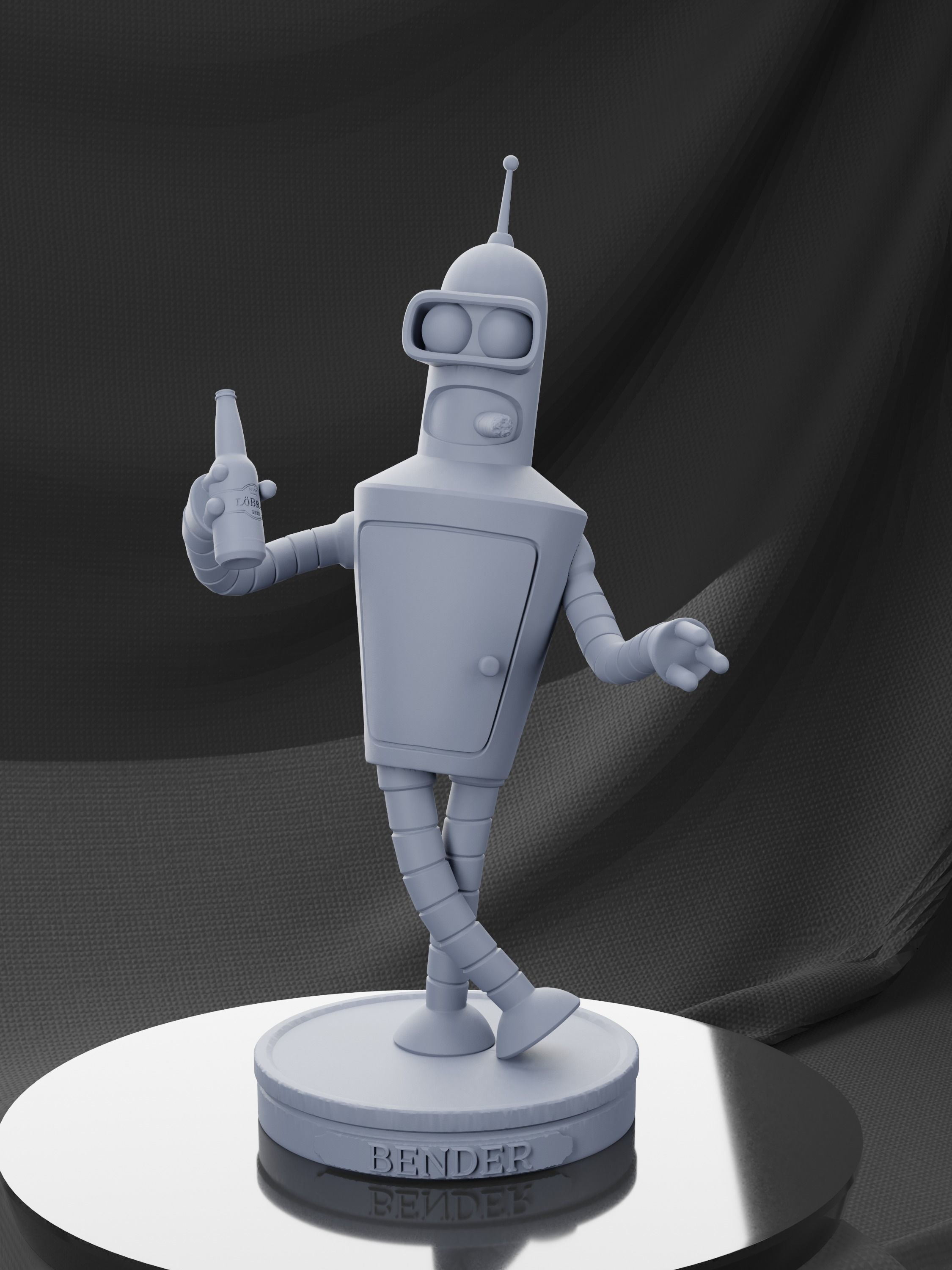Bender Statue Futurama 3D print model_5
