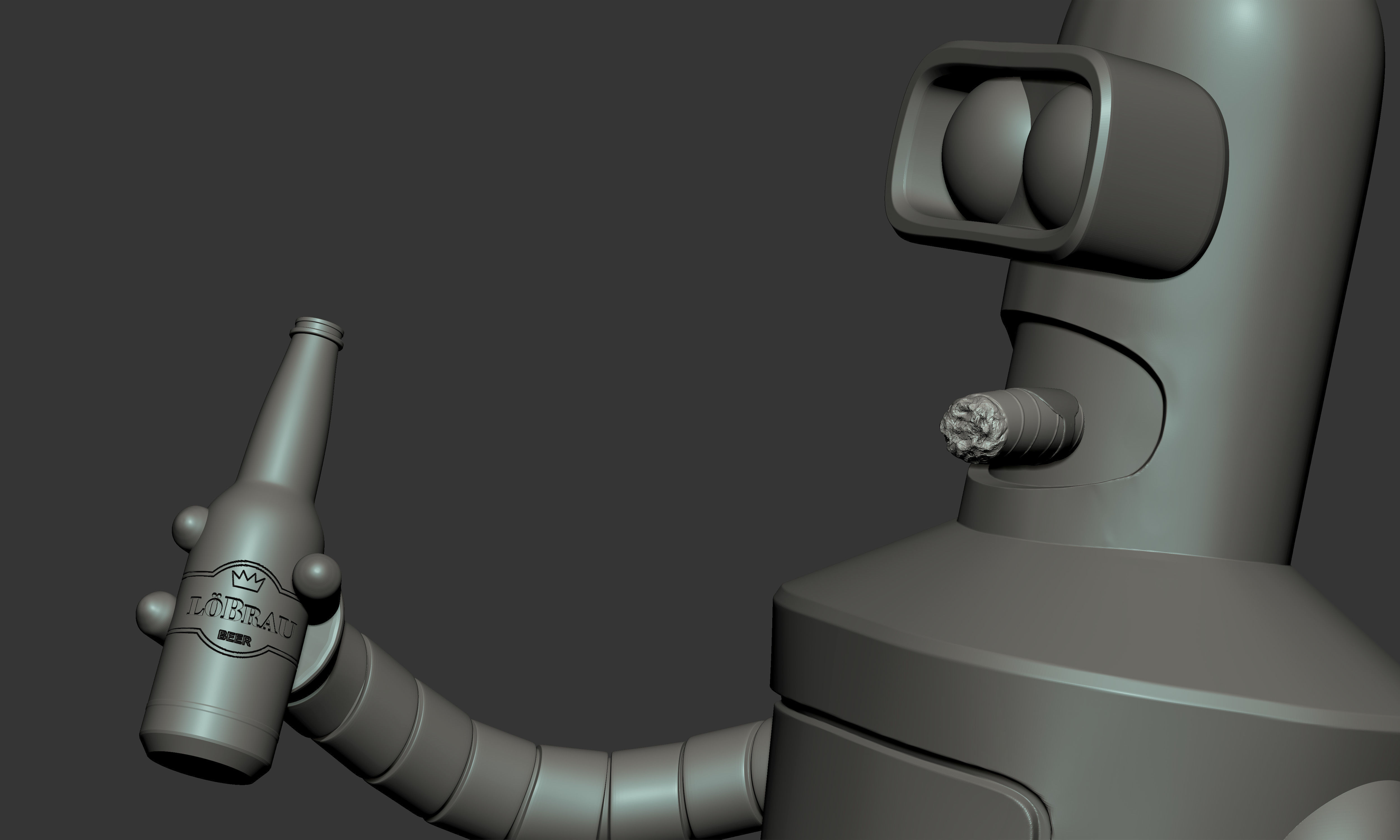 Bender Statue Futurama 3D print model_12
