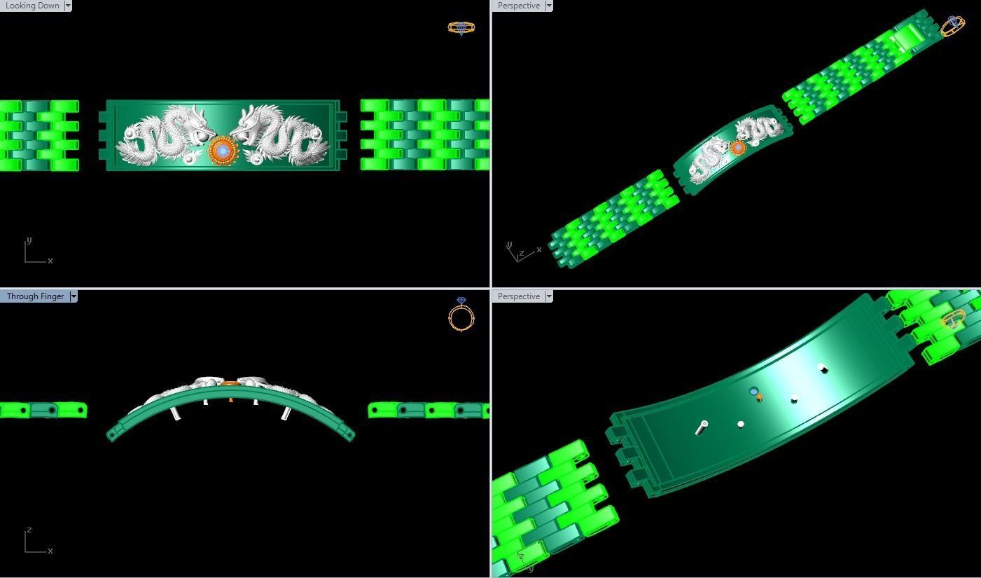 Dragon bracelet - Chain bracelets - Watch strap bracelets 3D print model_8