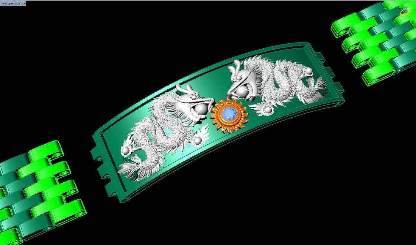 Dragon bracelet - Chain bracelets - Watch strap bracelets 3D print model_11