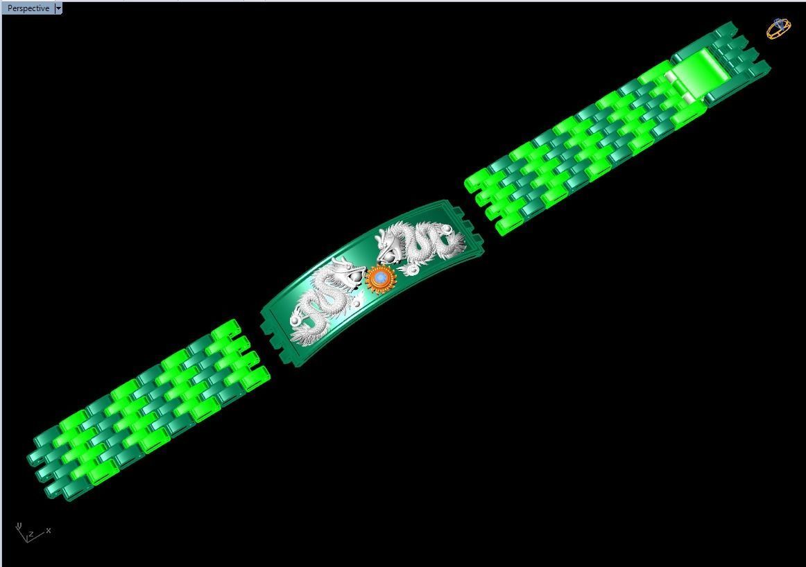 Dragon bracelet - Chain bracelets - Watch strap bracelets 3D print model_10