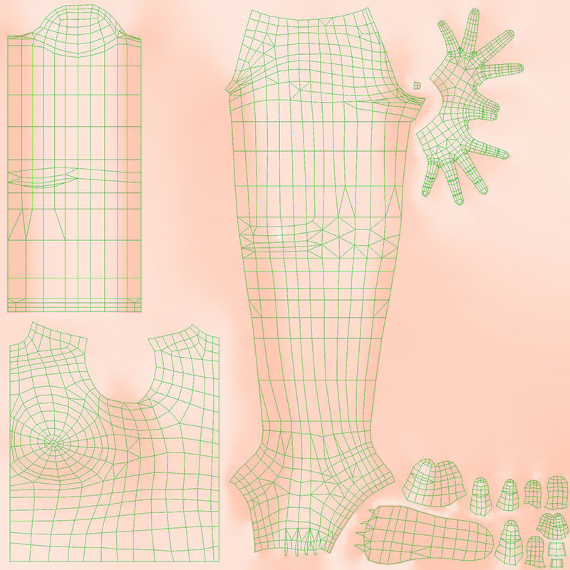 Anime Female Base Model V1 Low-poly 3D model_17