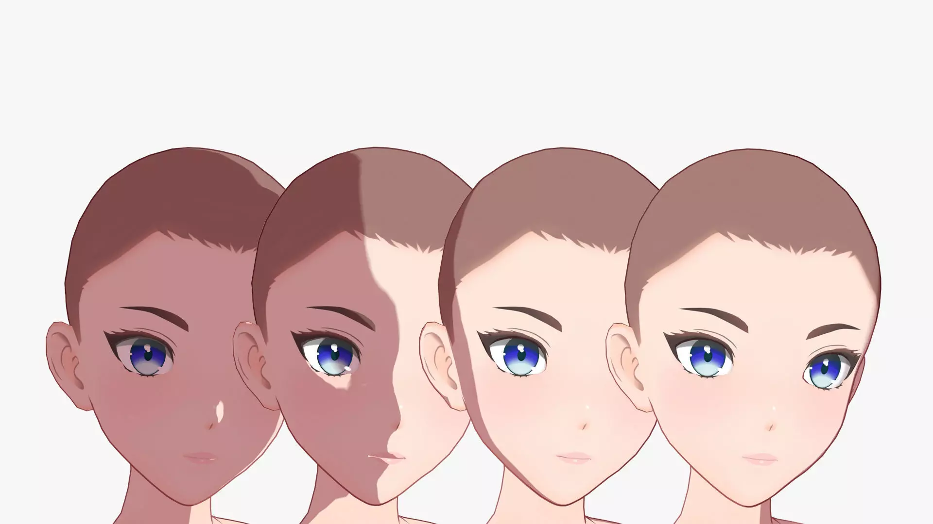 Anime Female Base Model V1 Low-poly 3D model_0