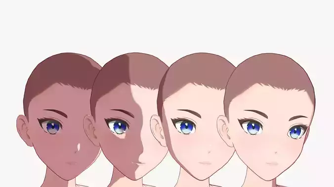 Anime Female Base Model V1 Low-poly 3D model