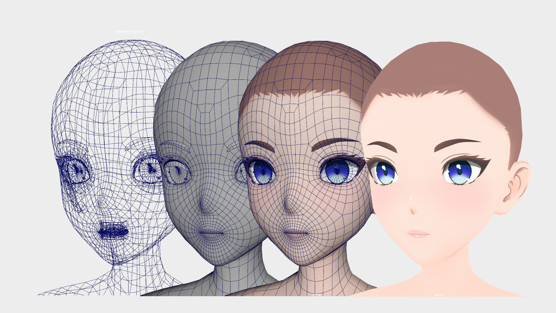 Anime Female Base Model V1 Low-poly 3D model_2