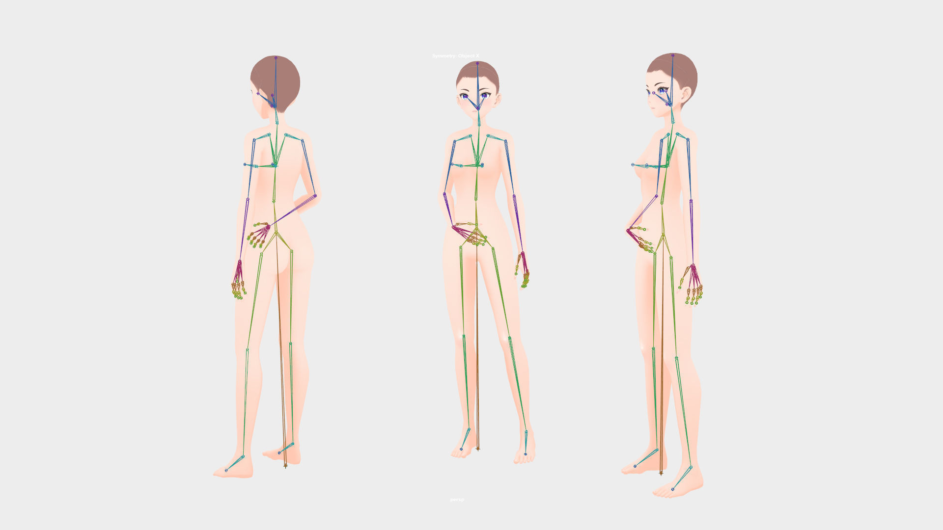 Anime Female Base Model V1 Low-poly 3D model_9